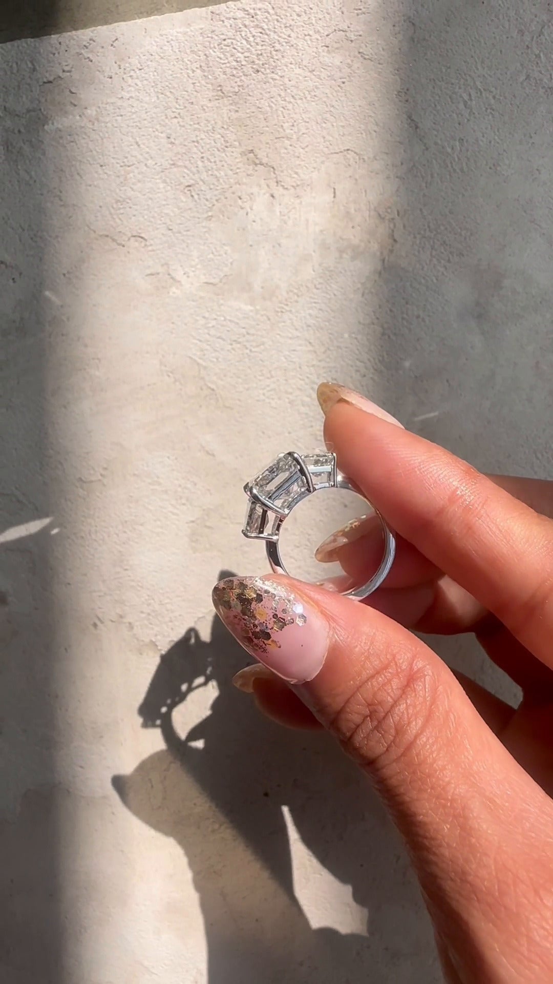 Jara Oval Three Stone Moissanite Engagement Ring