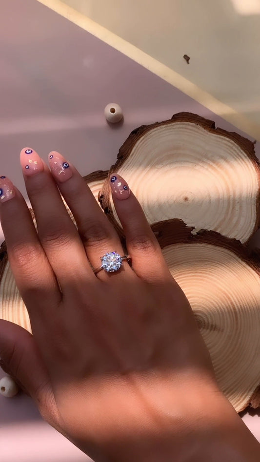 Jaya Round Solitaire Moissanite Engagement Ring