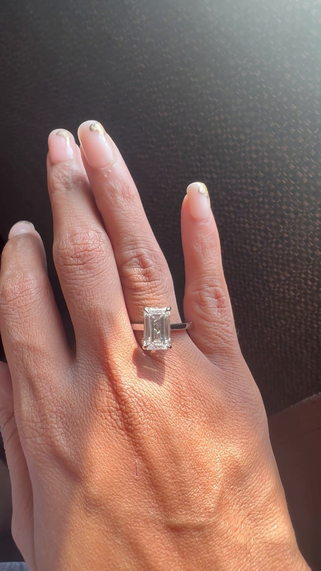 Jessalyn Emerald Hidden Halo Moissanite Engagement Ring