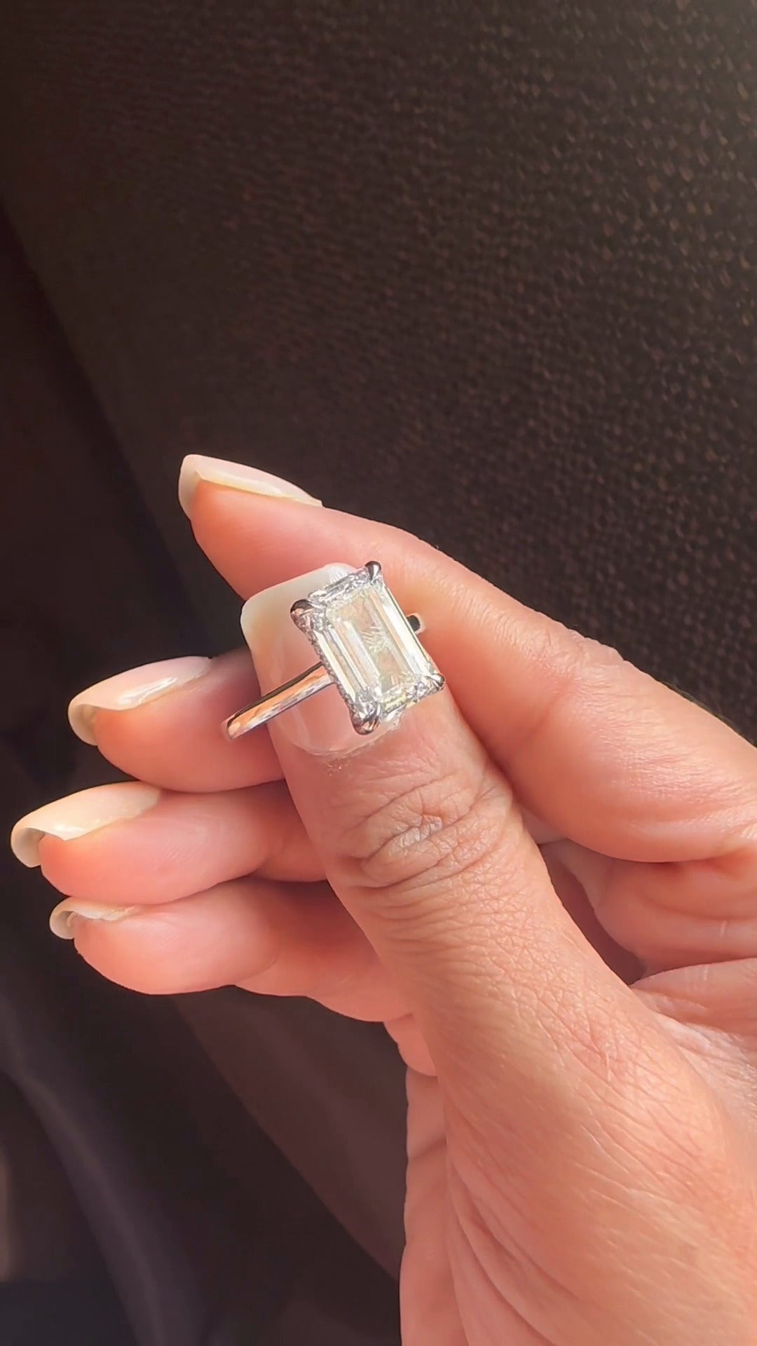 Jessalyn Emerald Hidden Halo Moissanite Engagement Ring