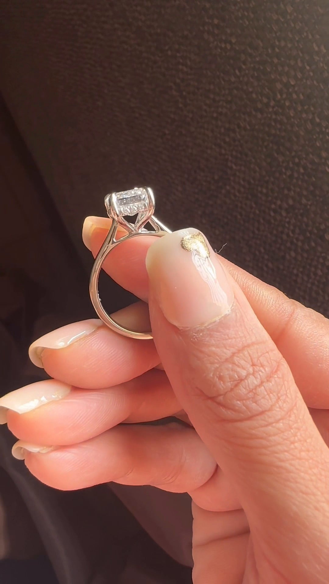 Jessalyn Emerald Hidden Halo Moissanite Engagement Ring