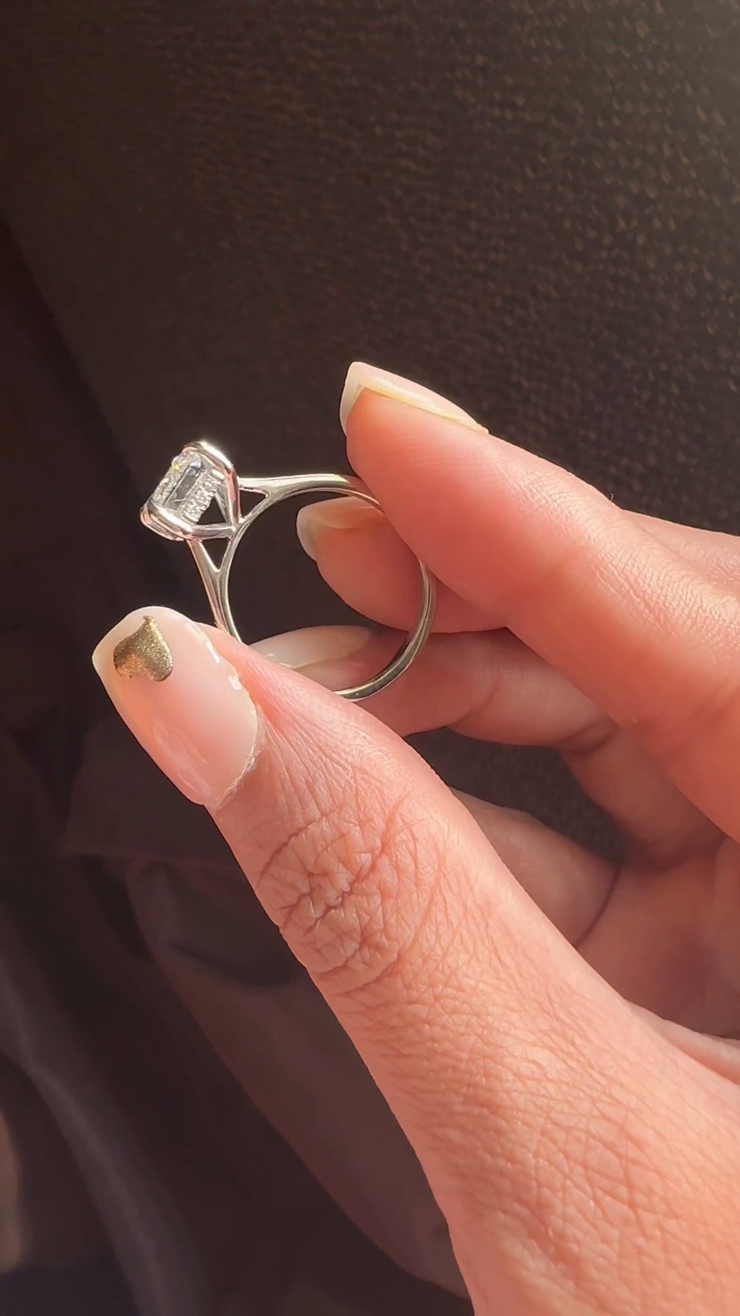 Jessalyn Emerald Hidden Halo Moissanite Engagement Ring