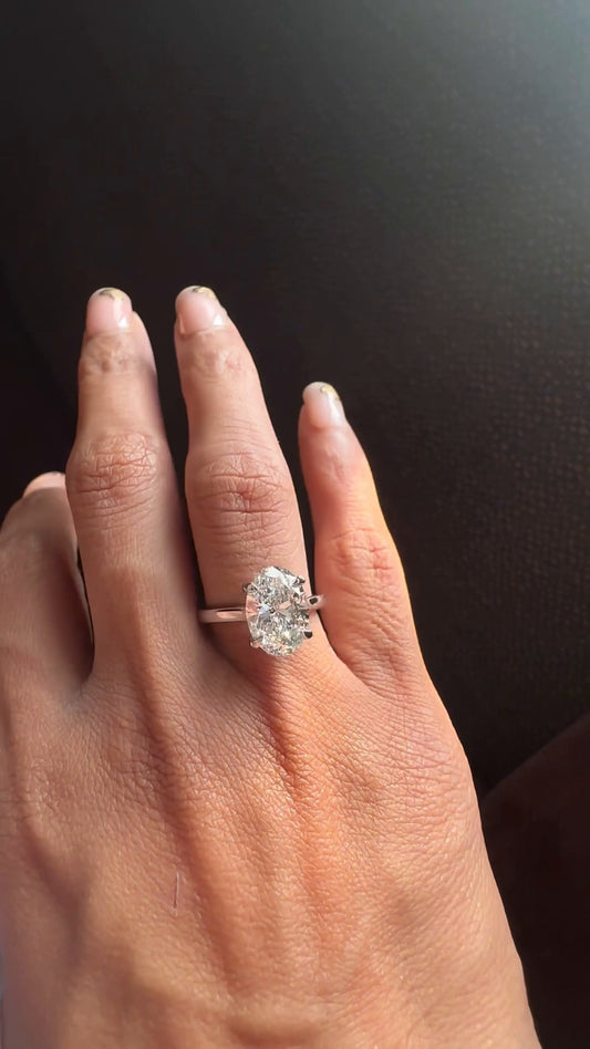 Jessalyn Oval Hidden Halo Moissanite Engagement Ring