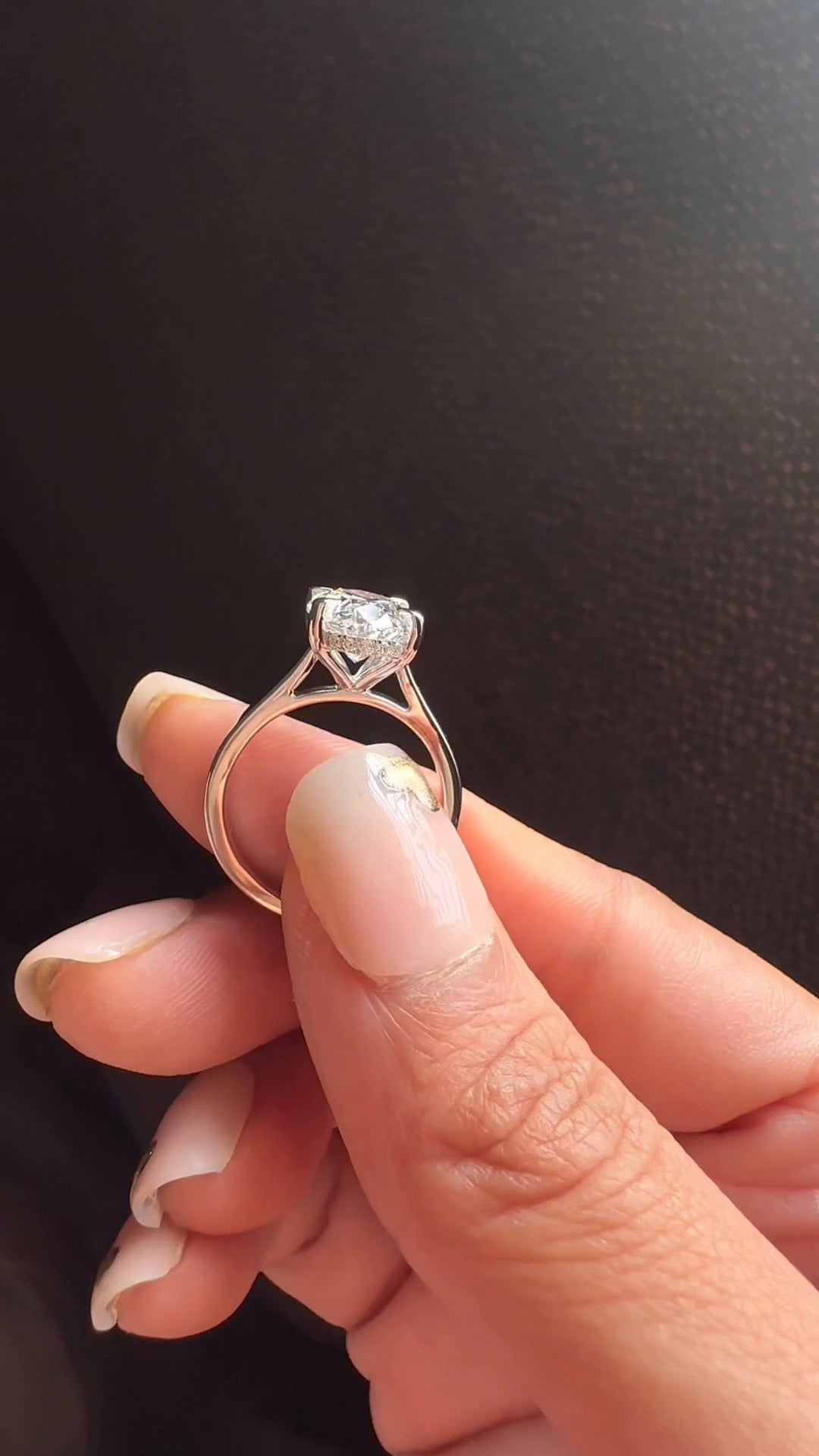 Jessalyn Oval Hidden Halo Moissanite Engagement Ring
