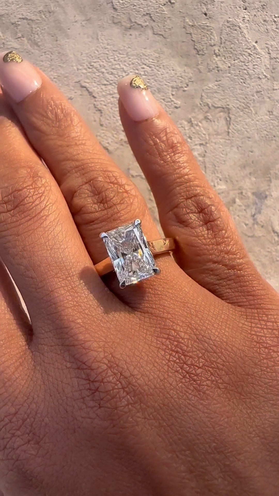 Jessalyn Radiant Hidden Halo Moissanite Engagement Ring
