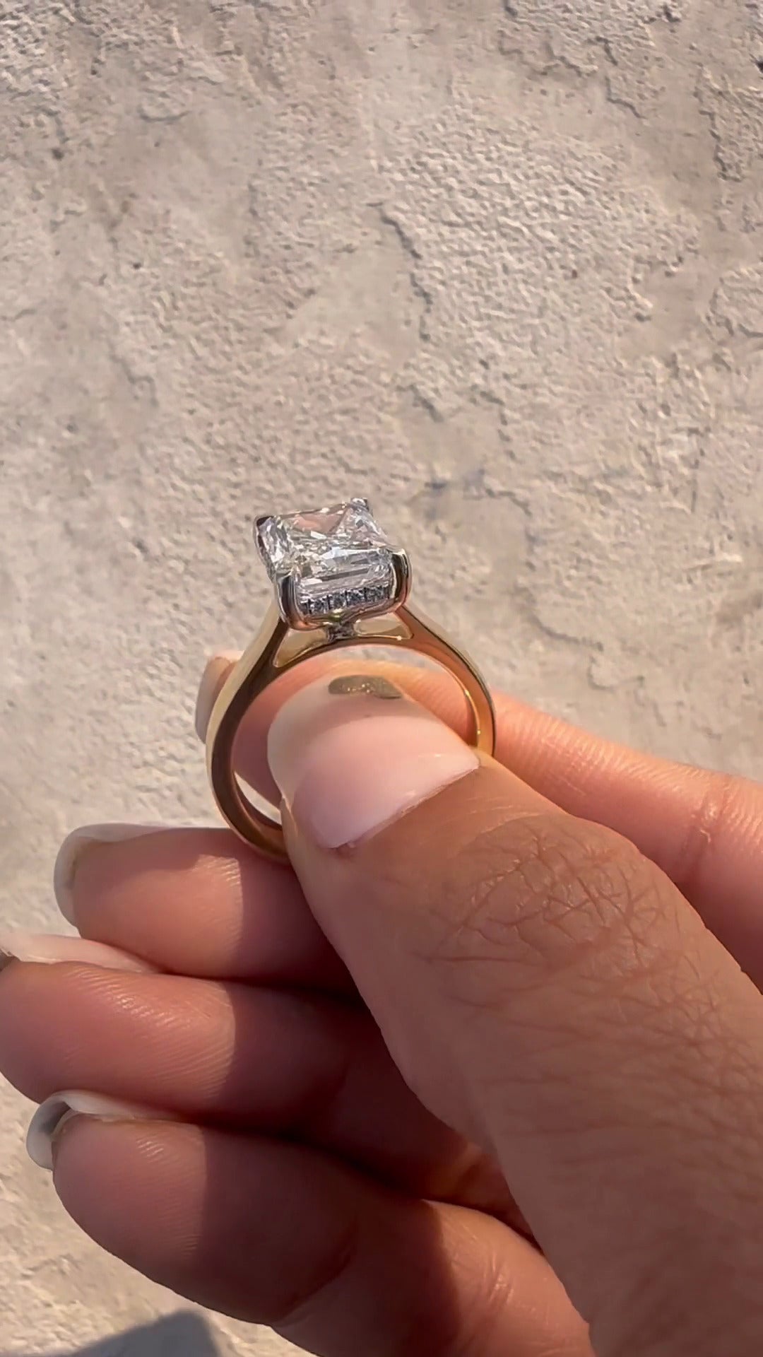 Jessalyn Radiant Hidden Halo Moissanite Engagement Ring