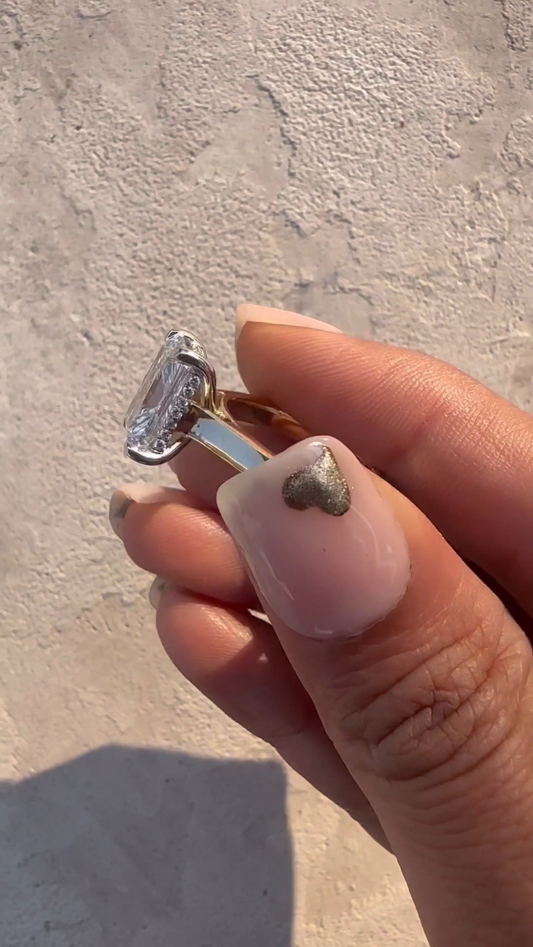 Jessalyn Radiant Hidden Halo Moissanite Engagement Ring