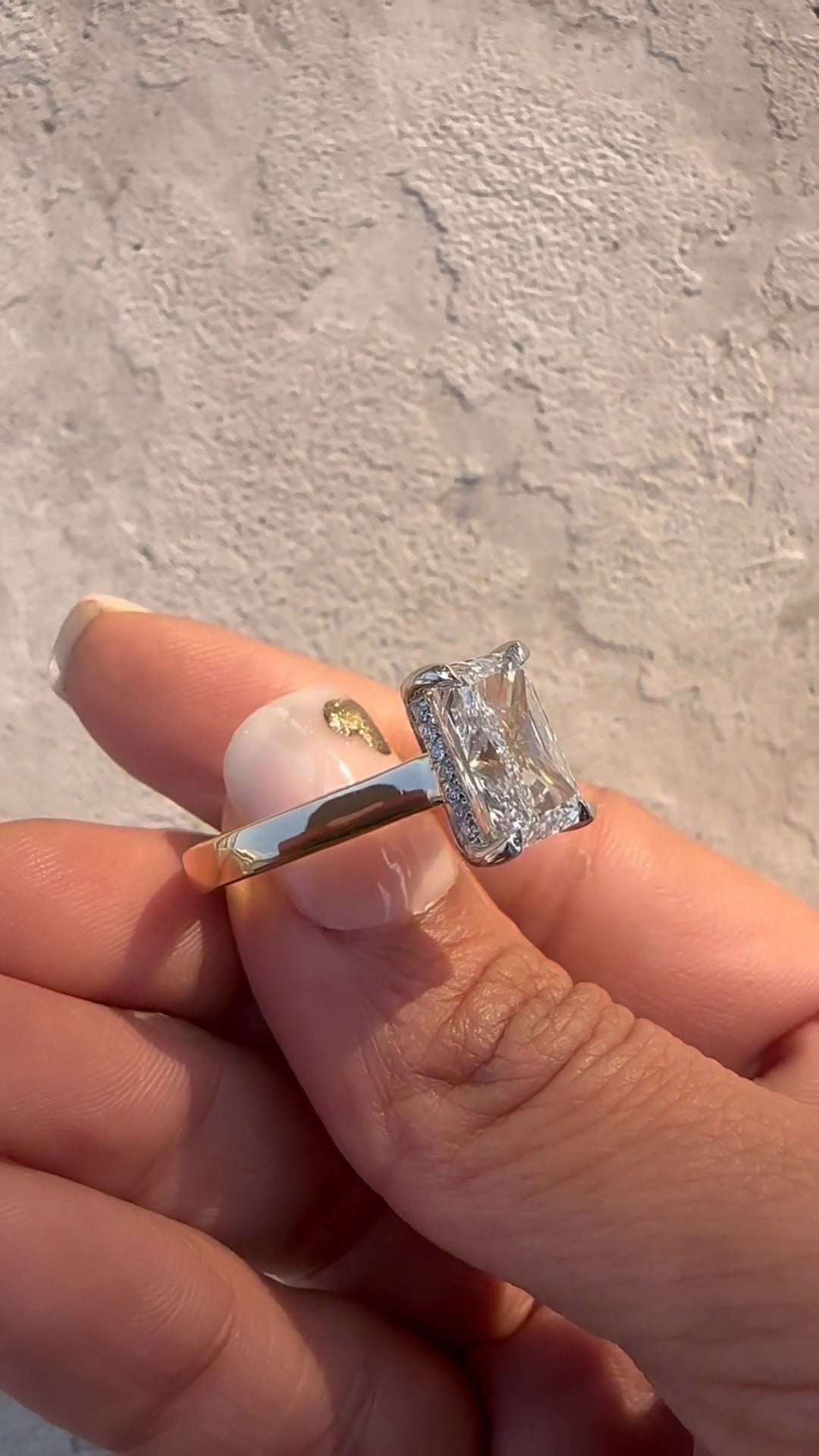 Jessalyn Radiant Hidden Halo Moissanite Engagement Ring