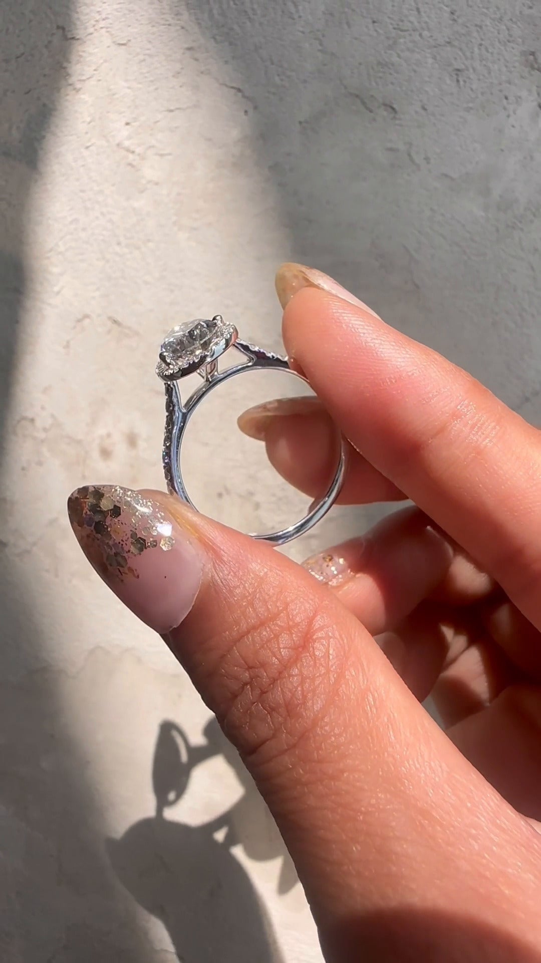 Joliette Pear Halo Moissanite Engagement Ring