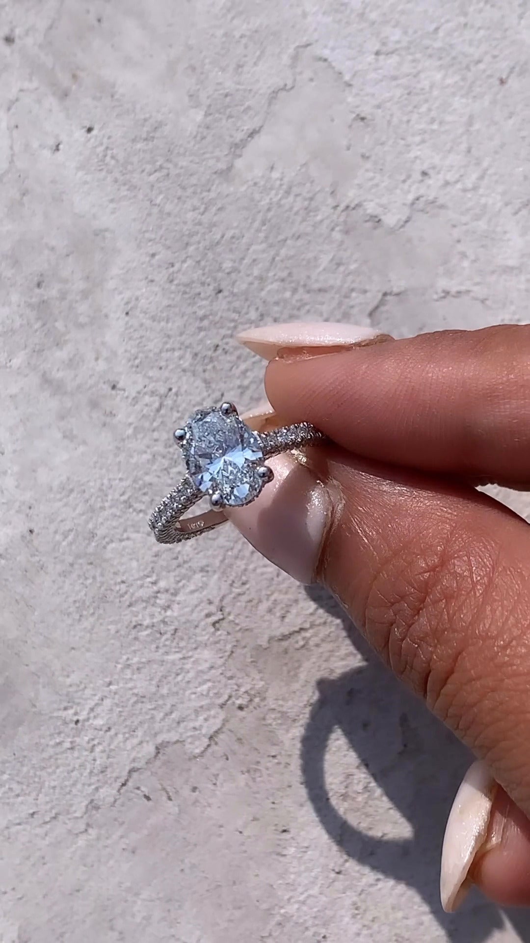 Kalaya Oval Hidden Halo Moissanite Engagement Ring