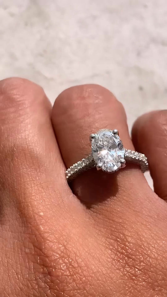 Kalaya Oval Hidden Halo Moissanite Engagement Ring