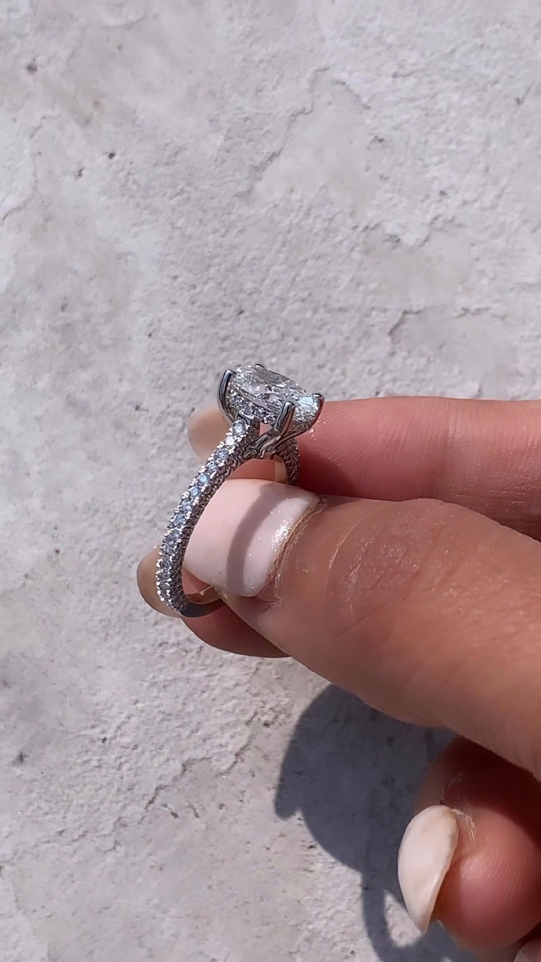 Kalaya Oval Hidden Halo Moissanite Engagement Ring