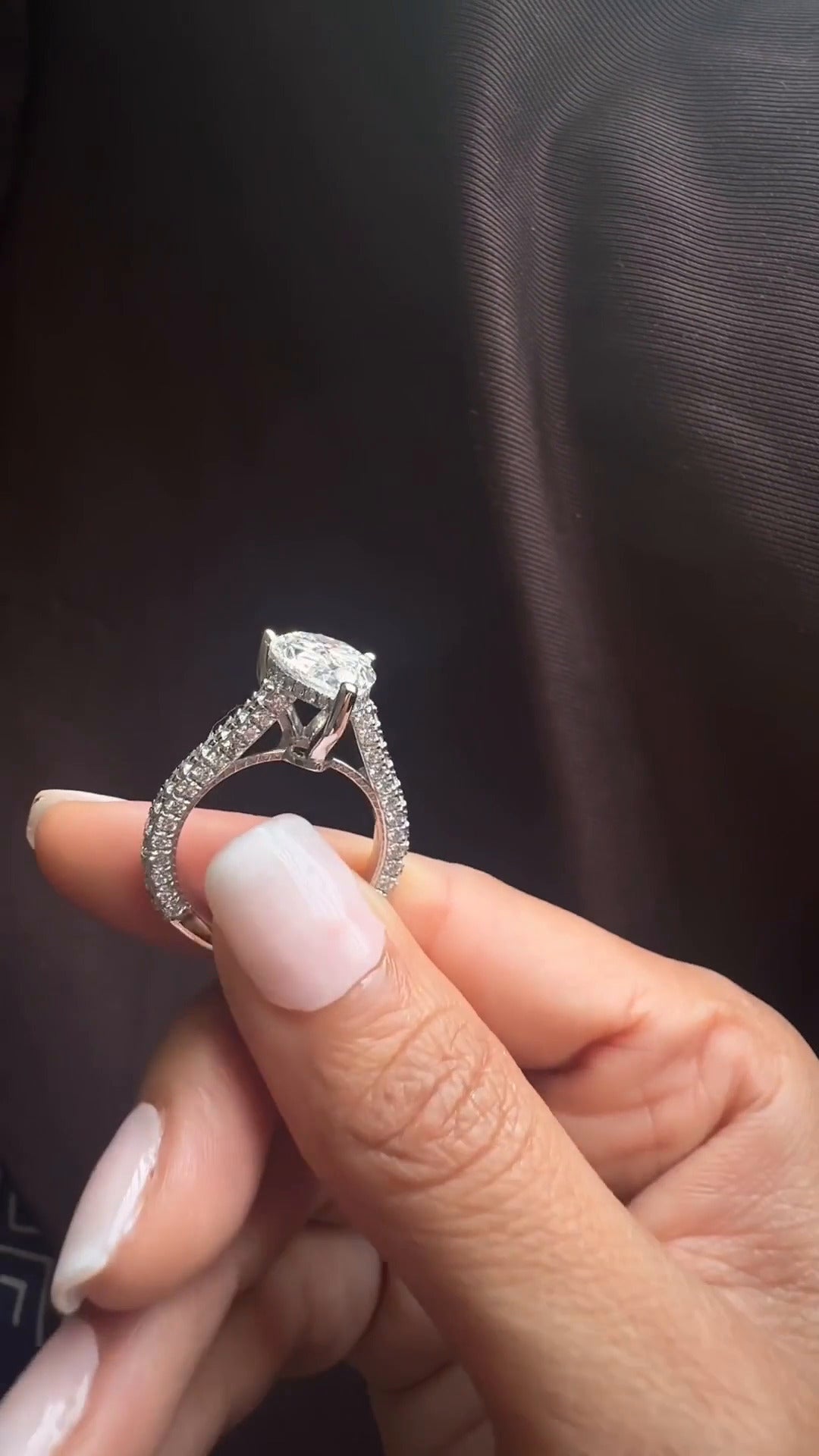Kalaya Pear Hidden Halo Moissanite Engagement Ring