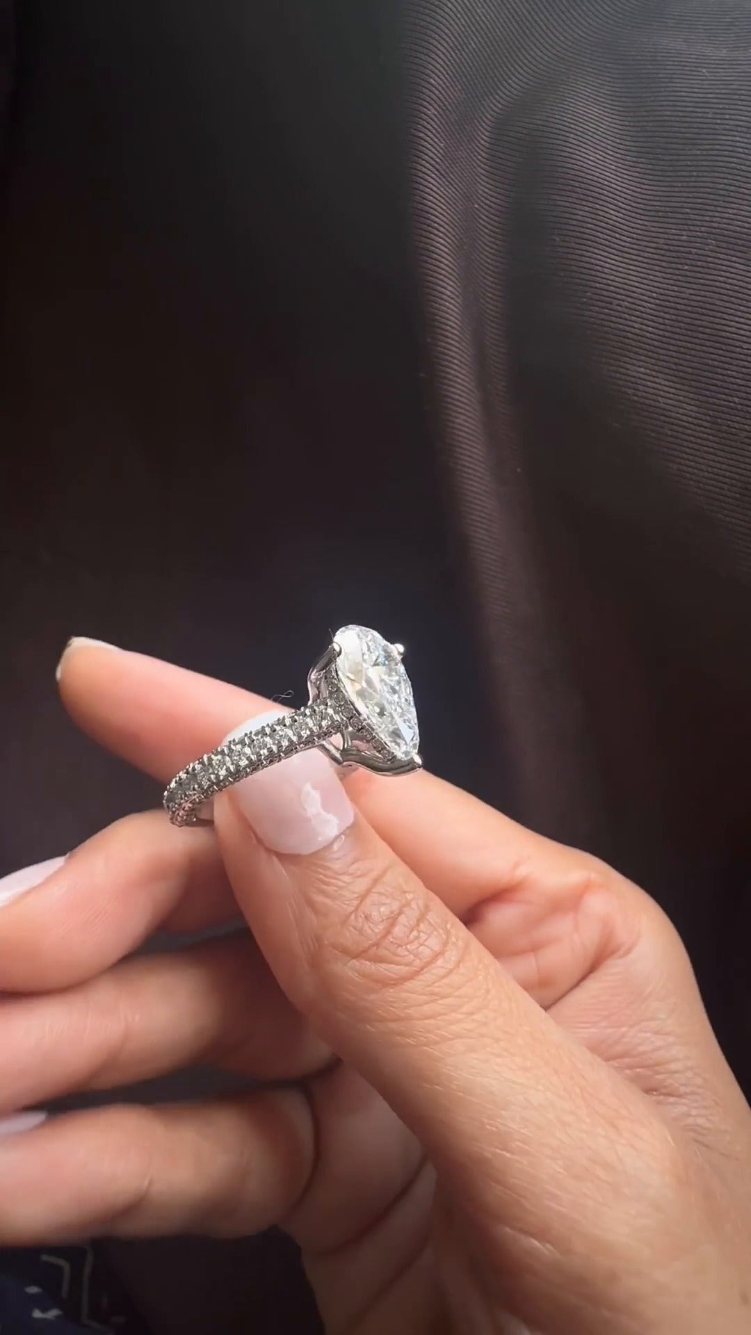 Kalaya Pear Hidden Halo Moissanite Engagement Ring