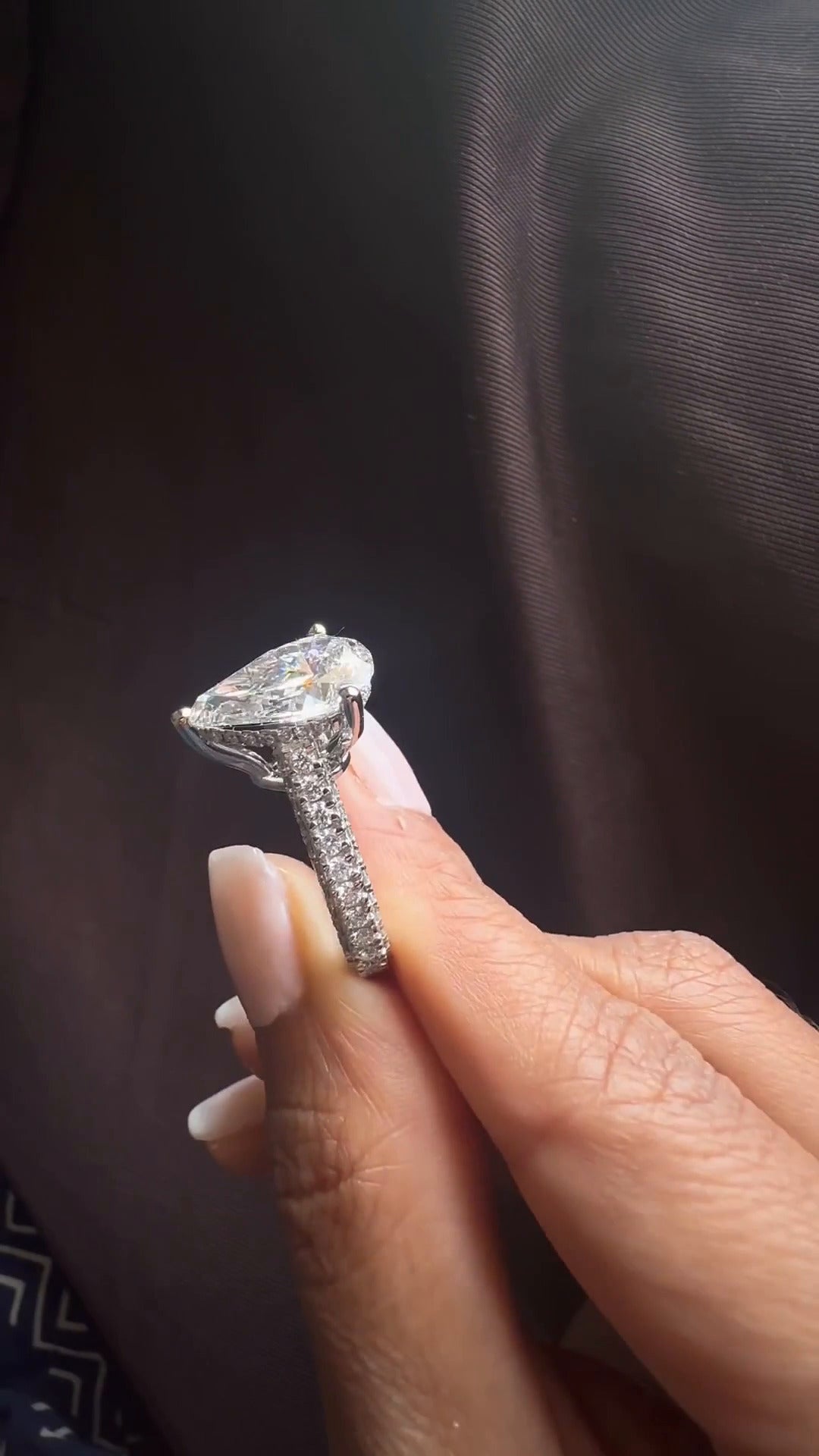 Kalaya Pear Hidden Halo Moissanite Engagement Ring