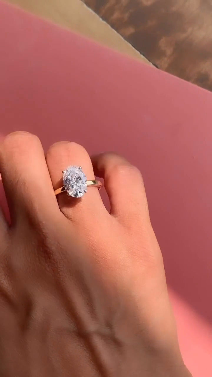 Kalista Oval Solitaire Moissanite Engagement Ring