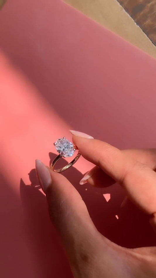 Kalista Oval Solitaire Moissanite Engagement Ring