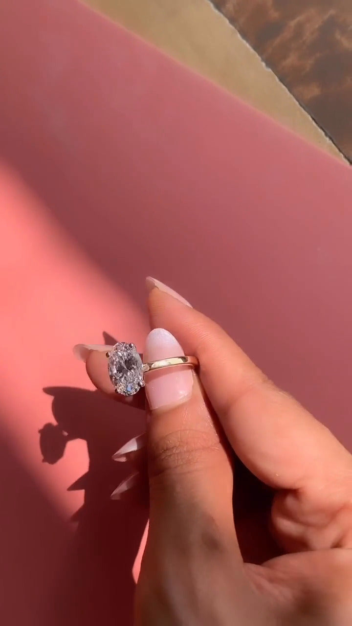 Kalista Oval Solitaire Moissanite Engagement Ring