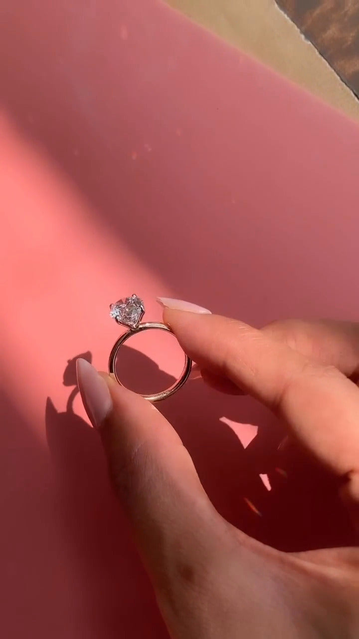 Kalista Oval Solitaire Moissanite Engagement Ring