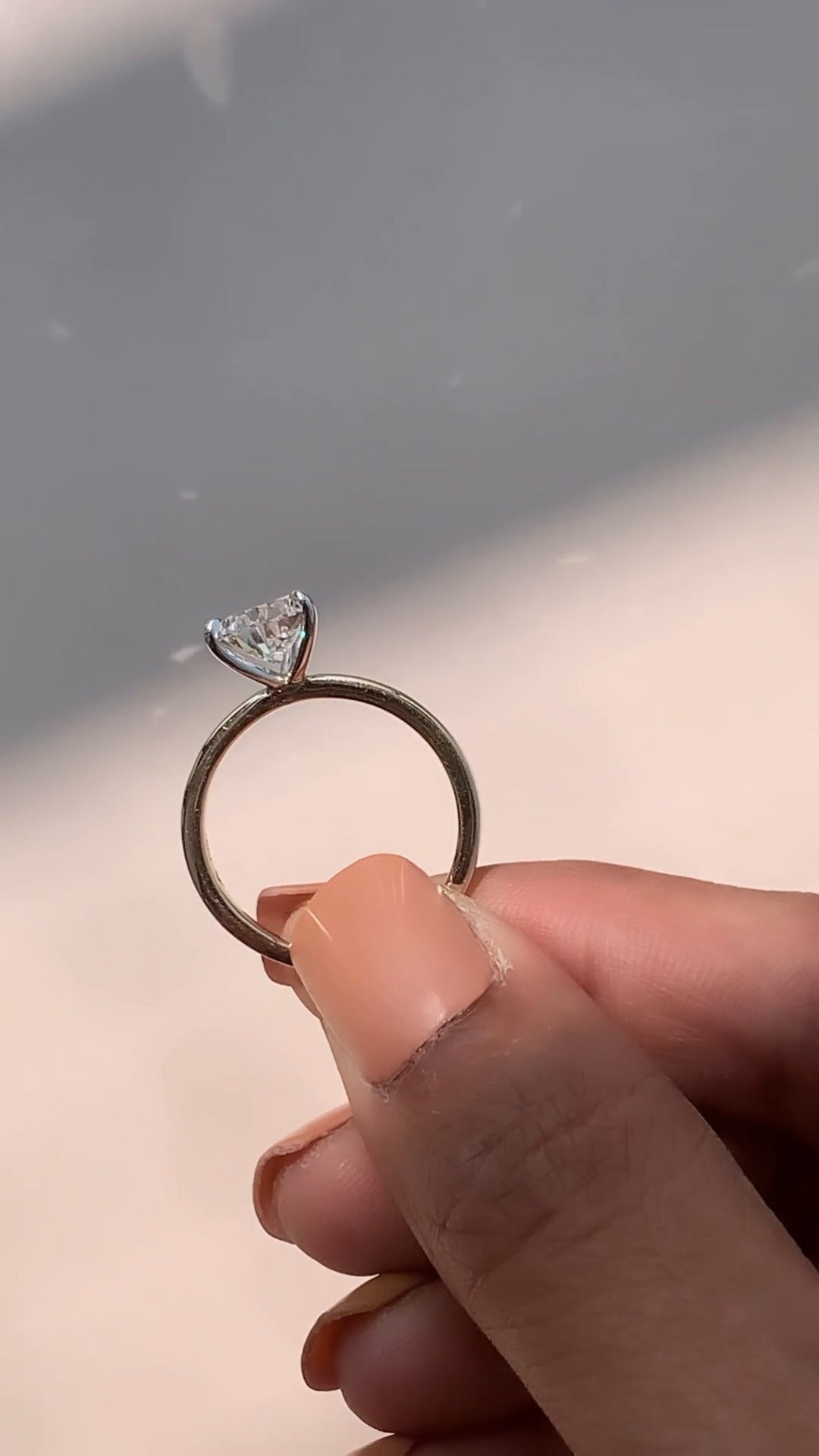 Kalista Pear Two Tone Solitaire Moissanite Engagement Ring
