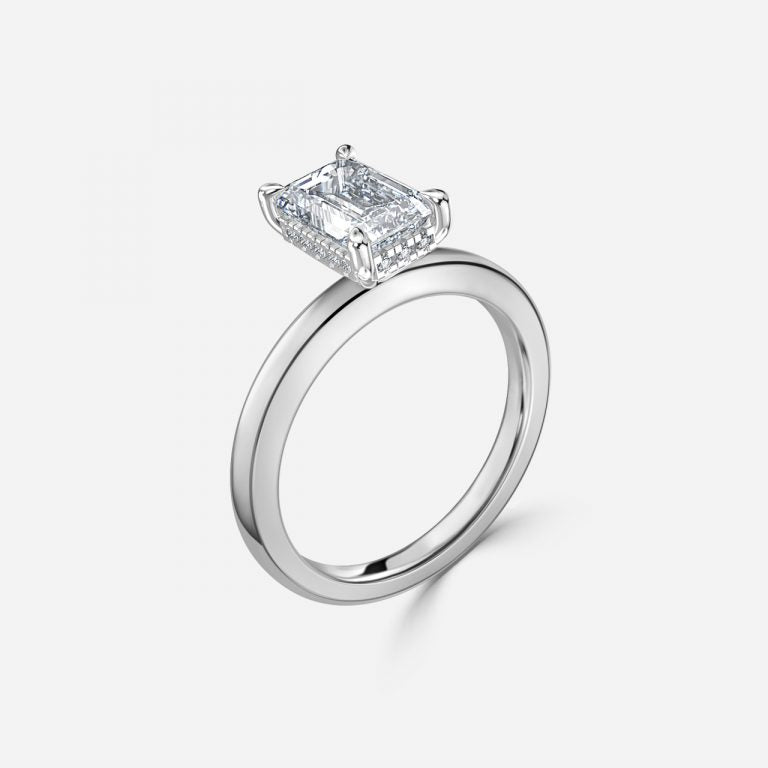 Idra Emerald Hidden Halo Moissanite Engagement Ring