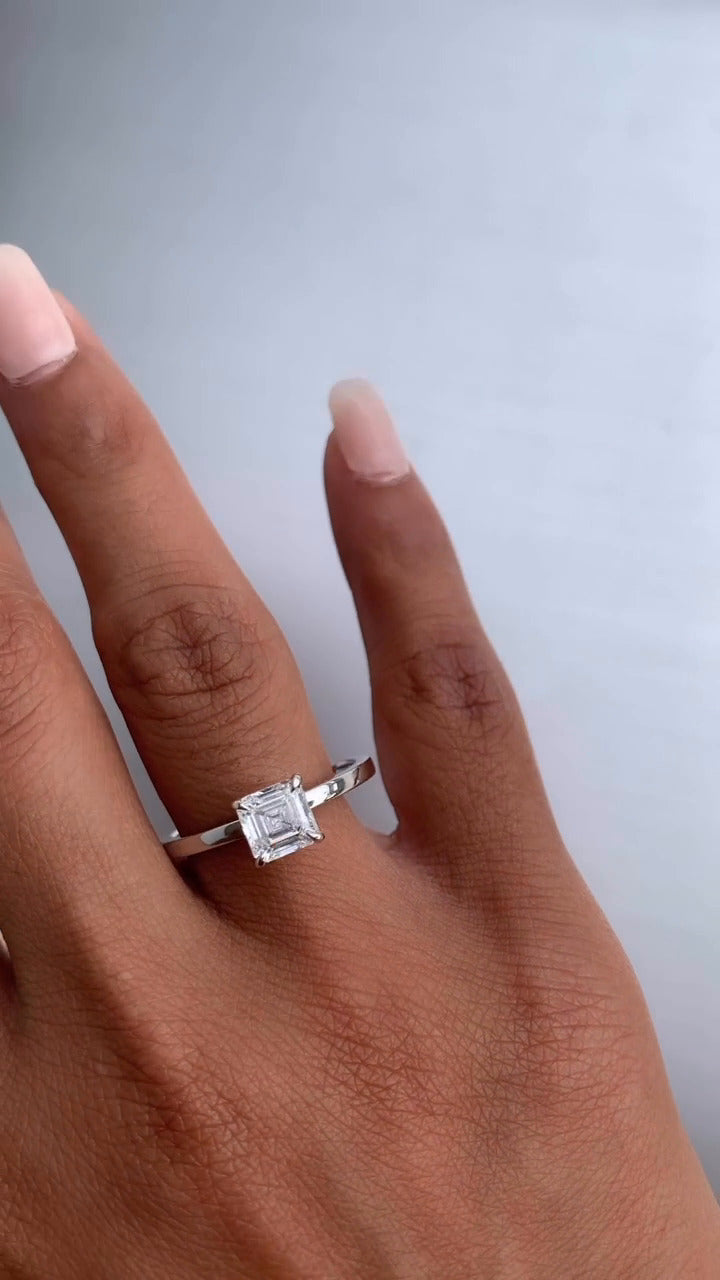 Katherine Asscher Solitaire Moissanite Engagement Ring