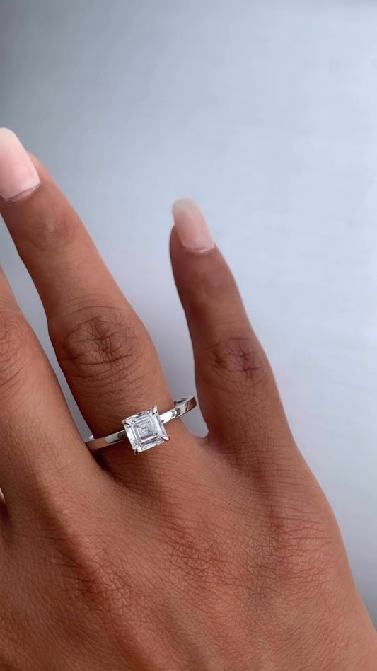 Katherine Asscher Solitaire Moissanite Engagement Ring