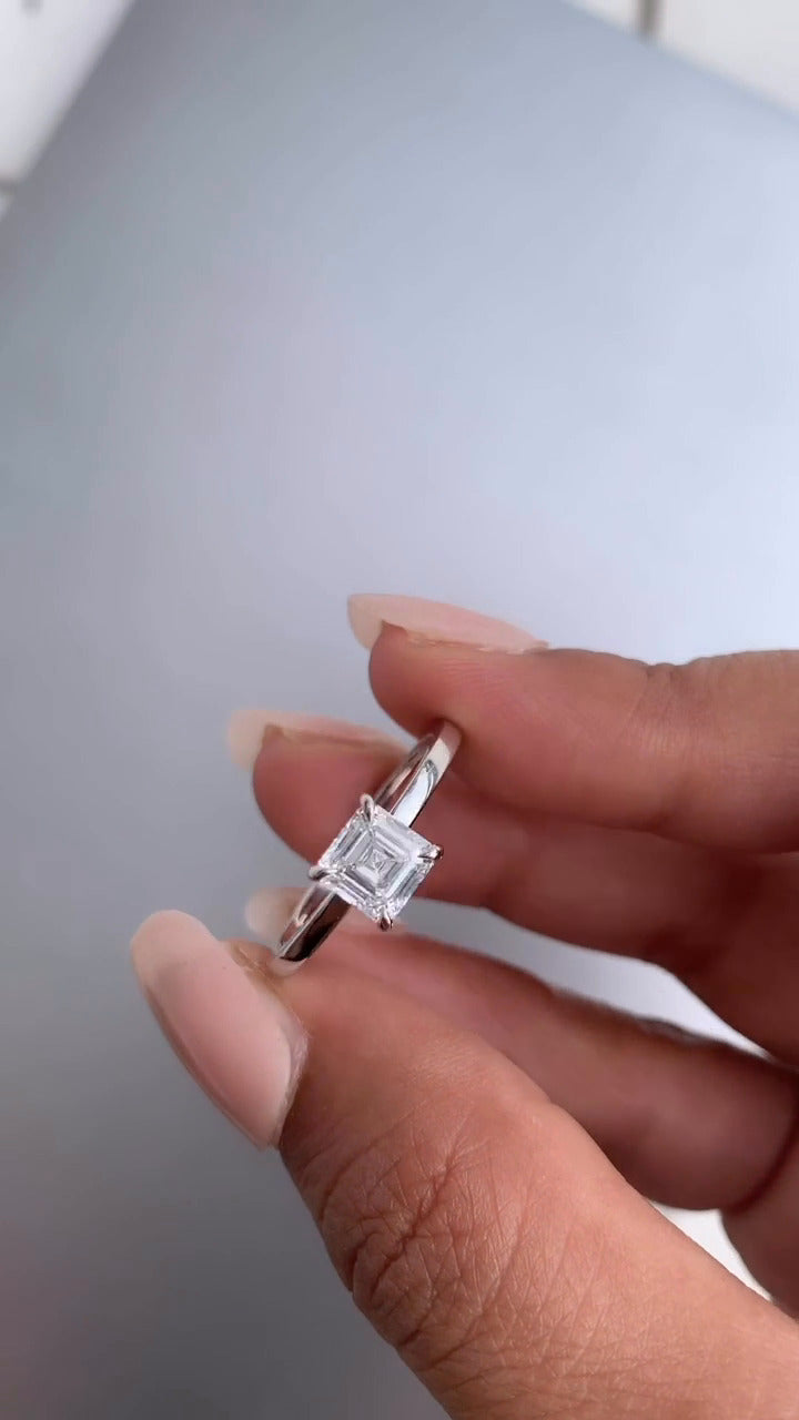 Katherine Asscher Solitaire Moissanite Engagement Ring