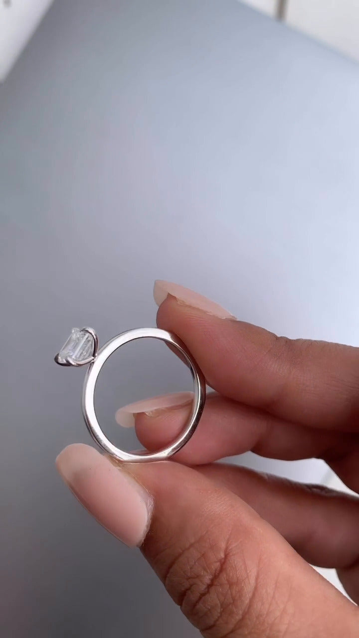 Katherine Asscher Solitaire Moissanite Engagement Ring