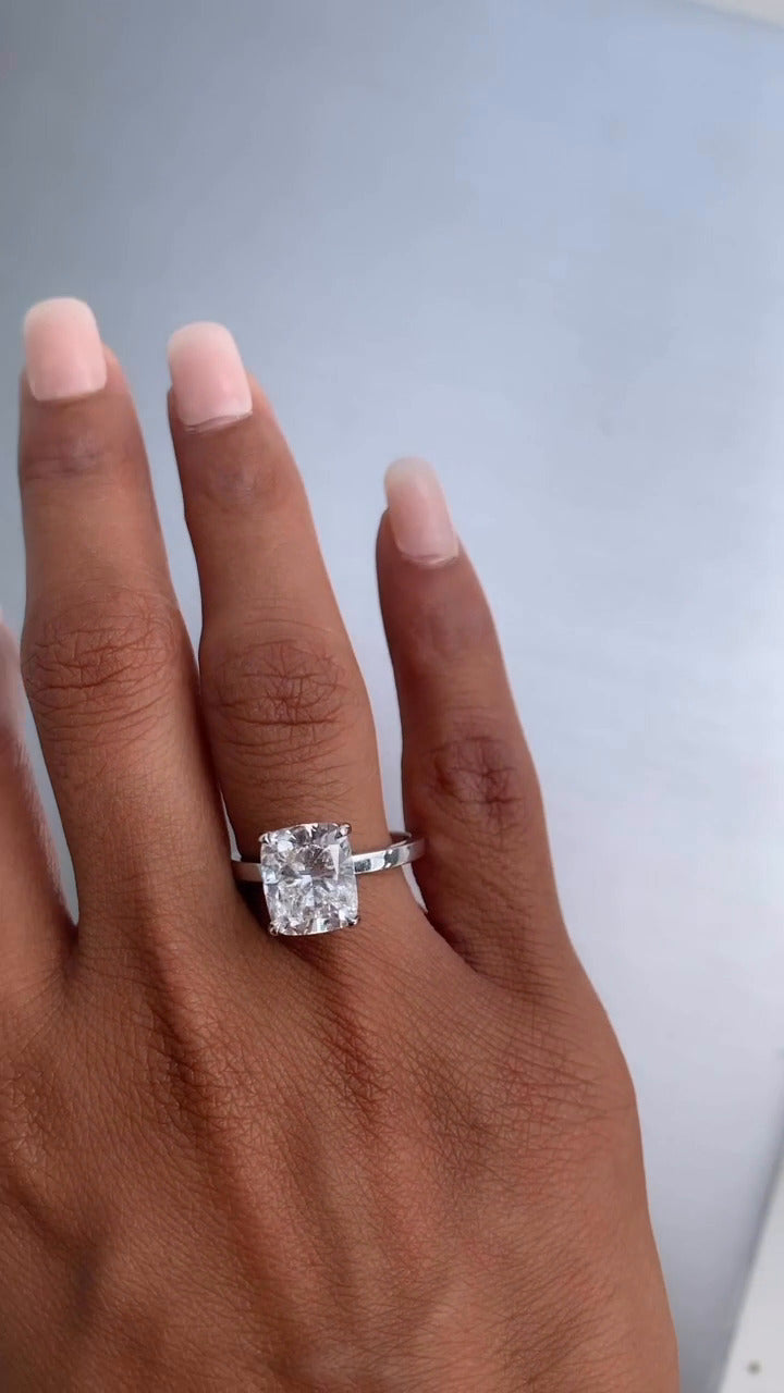 Katherine Cushion Solitaire Moissanite Engagement Ring