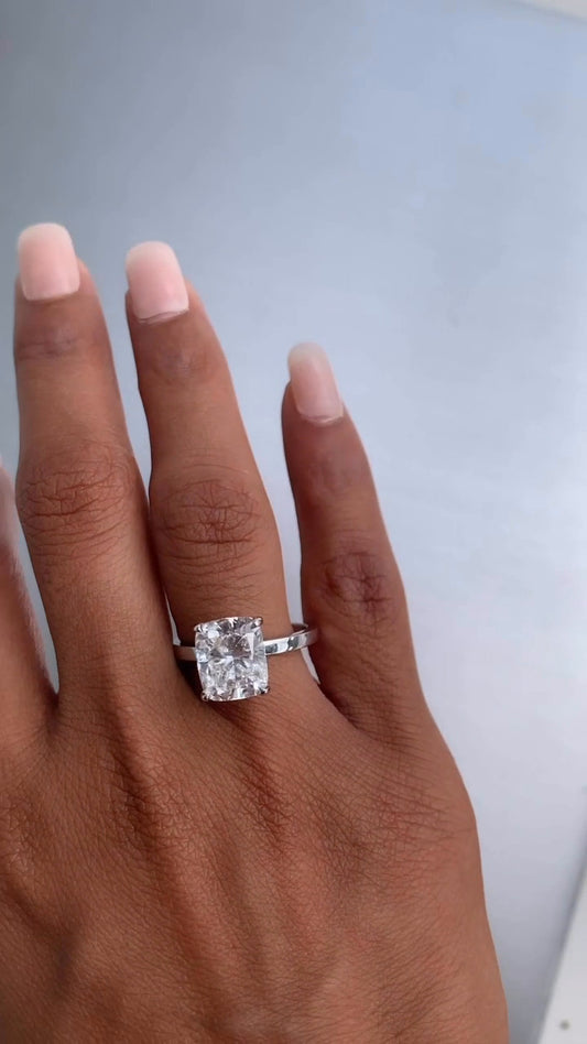 Katherine Cushion Solitaire Moissanite Engagement Ring