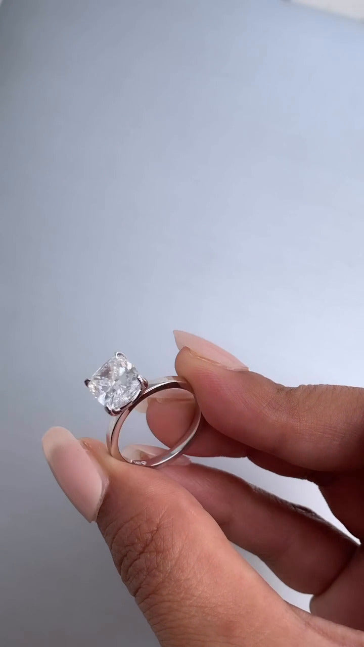 Katherine Cushion Solitaire Moissanite Engagement Ring