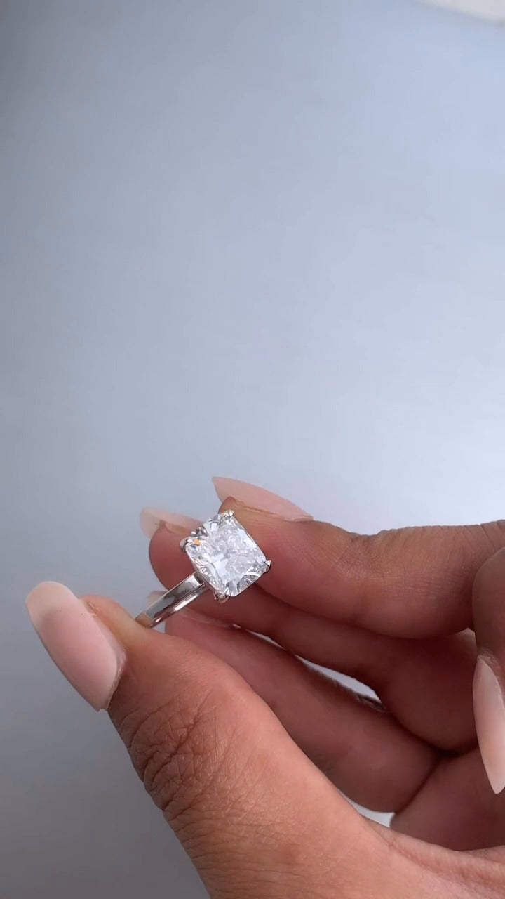 Katherine Cushion Solitaire Moissanite Engagement Ring