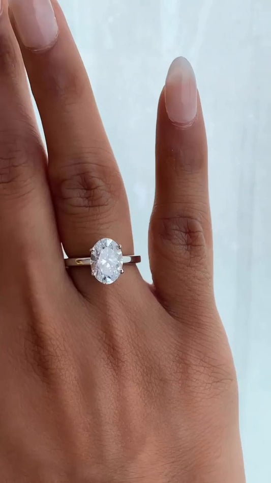Katherine Oval Solitaire Moissanite Engagement Ring