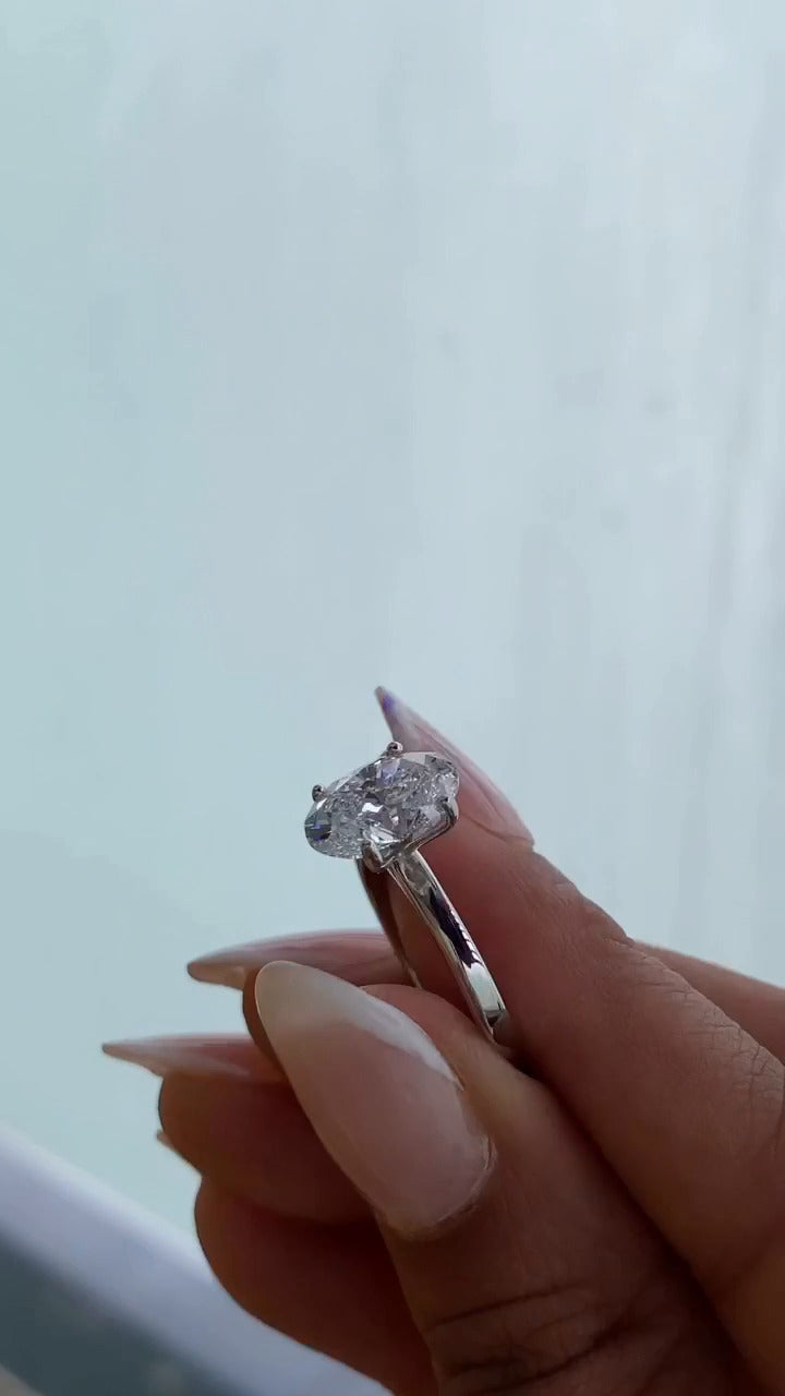 Katherine Oval Solitaire Moissanite Engagement Ring