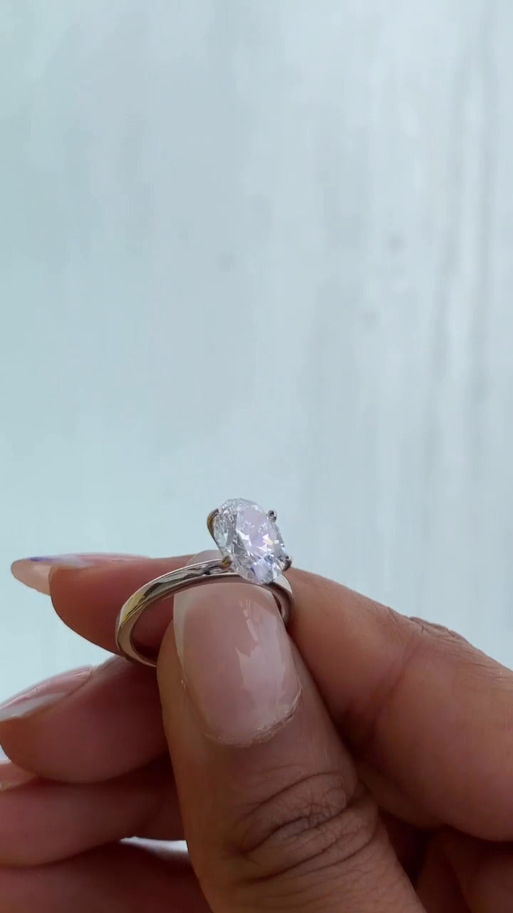 Katherine Oval Solitaire Moissanite Engagement Ring