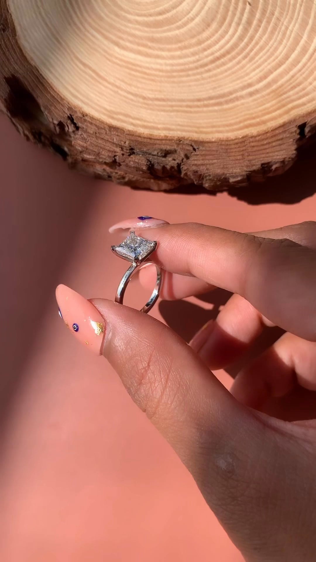 Katherine Princess Solitaire Moissanite Engagement Ring