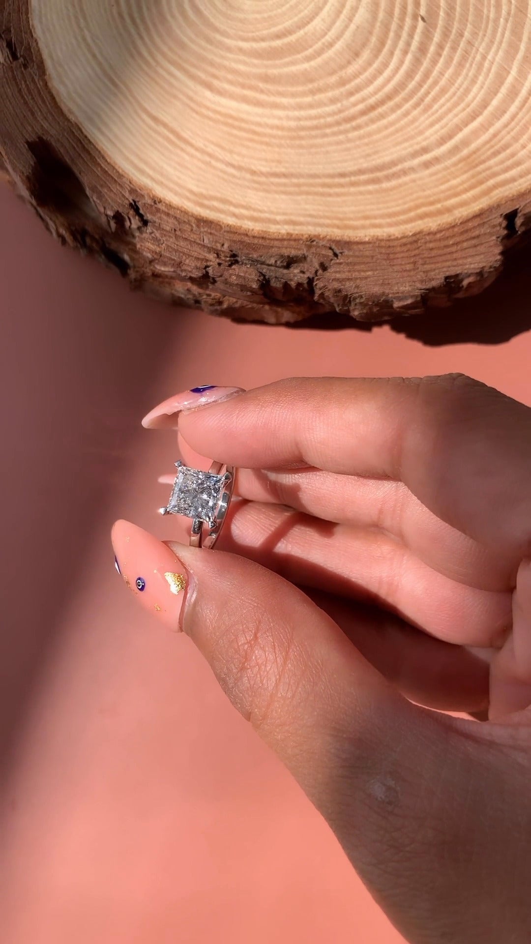 Katherine Princess Solitaire Moissanite Engagement Ring