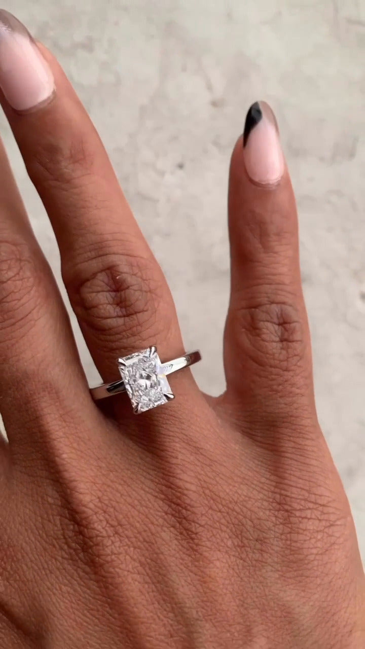 Katherine Radiant Solitaire Moissanite Engagement Ring