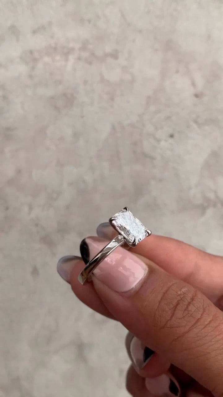 Katherine Radiant Solitaire Moissanite Engagement Ring