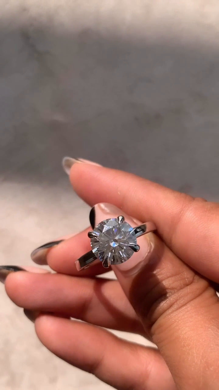 Katherine Round Solitaire Moissanite Engagement Ring