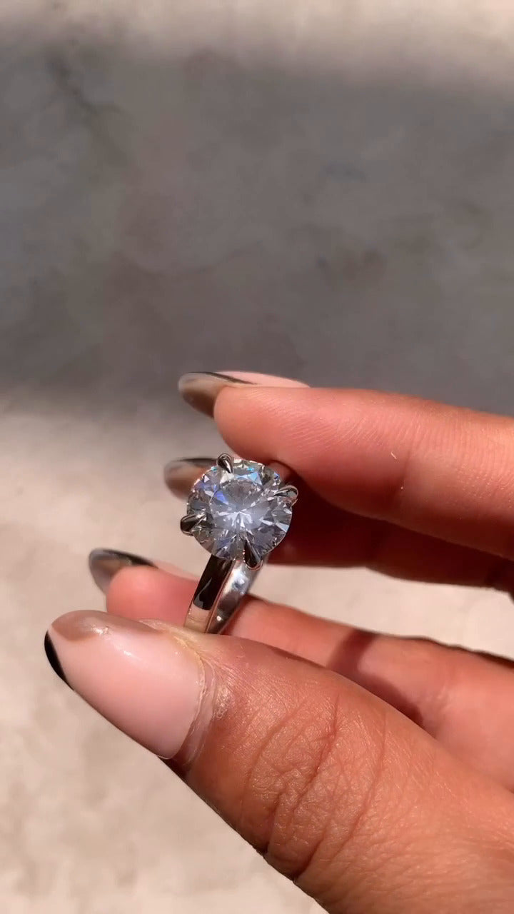 Katherine Round Solitaire Moissanite Engagement Ring
