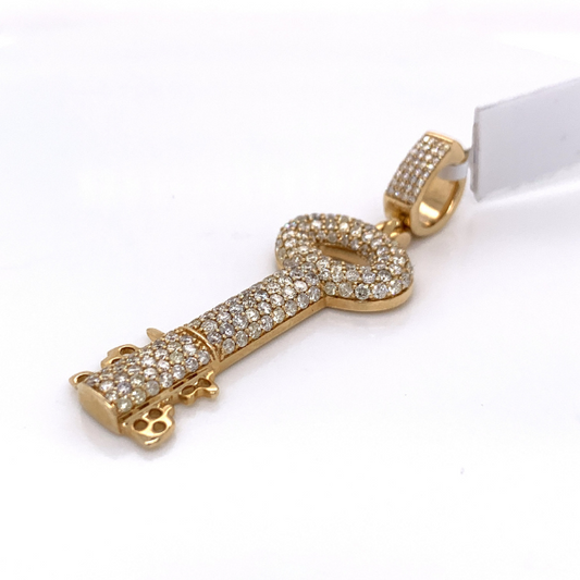 3.00 CT Moissanite Iced Out Key Pendant