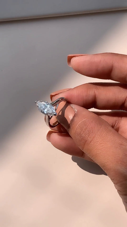 Lavinia Marquise Solitaire Moissanite Engagement Ring