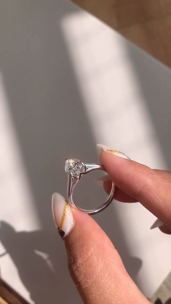 Lavinia Pear Solitaire Moissanite Engagement Ring