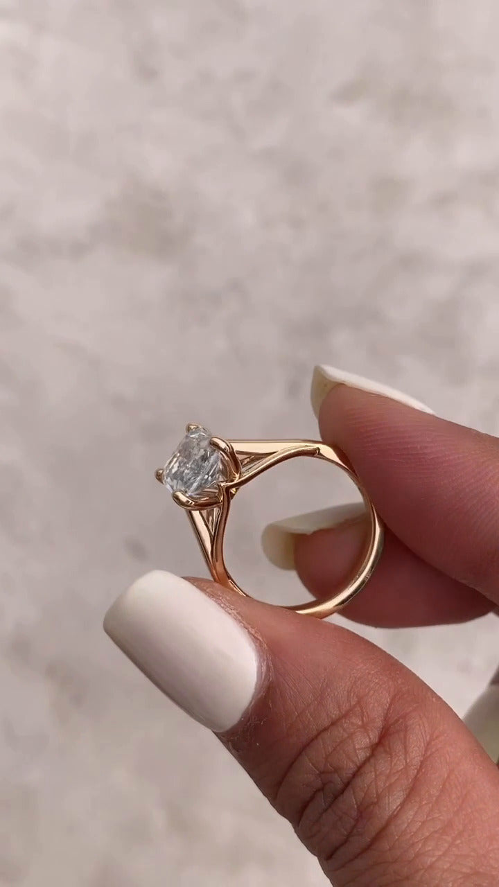 Lavinia Radiant Solitaire Moissanite Engagement Ring