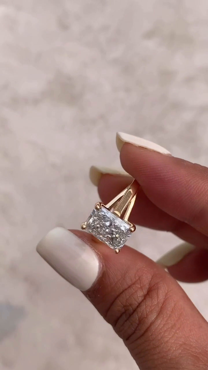Lavinia Radiant Solitaire Moissanite Engagement Ring