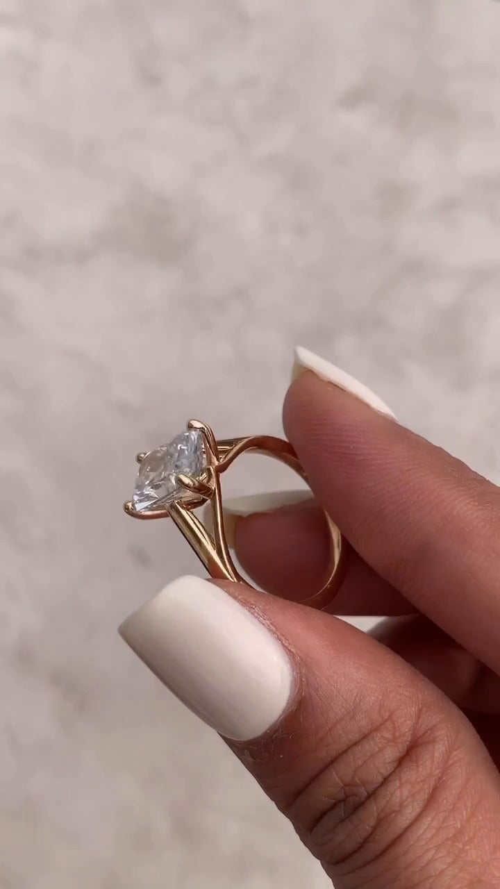 Lavinia Radiant Solitaire Moissanite Engagement Ring