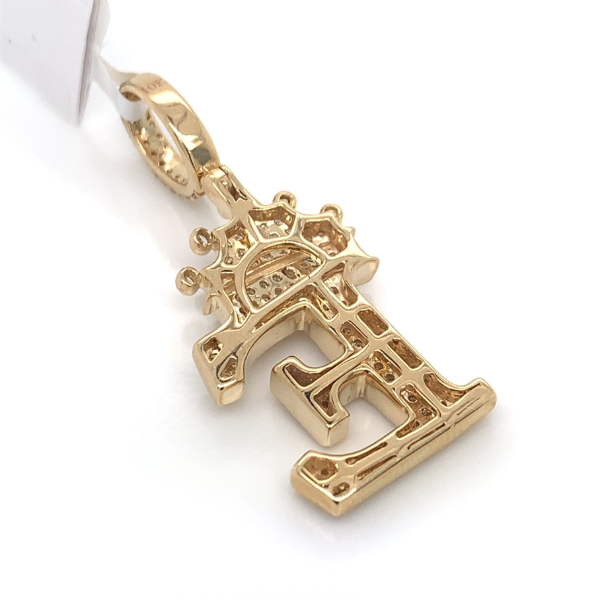 1.30 CT Moissanite Iced Out Letter "E" King Crown Pendant
