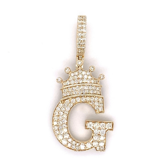 1.30 CT Moissanite Iced Out Letter "G" King Pendant